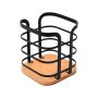 Estia Θήκη Για Κουτάλες Μεταλλική/Bamboo Natural/Μαύρη 12x12x14,5