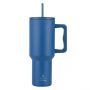 Estia Θερμός Straw Tumbler Xl Save The Aegean 1200 ml Denim Blue