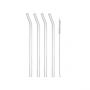 Estia Καλαμάκια Γυάλινα Διάφανα Σετ 4 Τμχ Με Βουρτσάκι