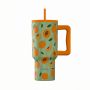 Estia Θερμός Straw Tumbler Xl Save The Aegean 900 ml Peach Garden