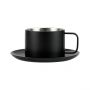 Estia Φλιτζάνι Cappuccino Με Πιατάκι Ανοξείδωτο Tazzina Μαύρο 250ml