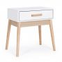 Bizzotto Ordinary Κομοδίνο Ξύλινο Λευκό/Natural 43x30x48