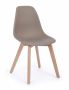 Bizzotto System Καρέκλα Ξύλινη/Πλαστική Γκρι Καφέ 51,5x46,5x86