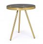 Bizzotto Kesar Βοηθητικό Τραπέζι Μεταλλικό Μαύρο/Χρυσό Ø40x40,5