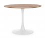 Bizzotto Bloom Τραπέζι Φαγητού Μεταλλικό/Mdf Natural/Λευκό Ø100x75