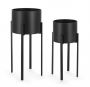 Bizzotto Ester Ανθοστήλη Μεταλλική Μαύρη Σετ 2 Τμχ Ø28x65