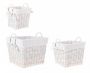 Bizzotto Alesha Καλάθια Ξύλινα Λευκά Σετ 3 Τμχ 44x44x36