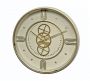 Zaros Ρολόι Τοίχου Μεταλλικό Εκρού/Χρυσό Με Κινούμενα Γρανάζια Ø54x7 Εκ. CL367