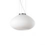 Ideal Lux Φωτιστικό Οροφής Γυάλινο Λευκό/Χρώμιο Ø35 Plisse Sp1 285184
