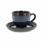 Bitz Φλυτζάνι Espresso Με Πιατάκι Stoneware 70 ml - Gastro Dark Blue/Black