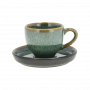 Bitz Φλυτζάνι Espresso Με Πιατάκι Stoneware 70 ml - Gastro Green/Black