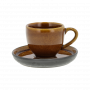 Bitz Φλυτζάνι Espresso Με Πιατάκι Stoneware 70 ml - Gastro Amber/Black