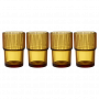 Bitz Ποτήρια Καφέ/Ροφημάτων Γυάλινα Σετ 4 Τμχ 12,5 Εκ. 380 ml - Kusintha Amber