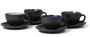 Bitz Φλυτζάνια Cappuccino Με Πιατάκι Stoneware Σετ 4 Τμχ 240 ml - Gastro Black/Dark