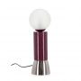 Bizzotto Malton Επιτραπέζιο Φωτιστικό Μεταλλικό Μπορντώ/Ασημί Ø15x47 Εκ.