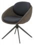 Bizzotto Averik Καρέκλα Περιστρεφόμενη Pu/Μπουκλέ Καφέ/Μαύρη 60x62x80