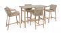 Bizzotto Kalimera Σετ Τραπέζι Με 4 Σκαμπώ Μπαρ Γκρι/Natural 140x73x100