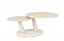 Bizzotto Joel Επεκτεινόμενο Τραπέζι Σαλονιού Μεταλλικό/Κεραμικό Ιβουάρ Ø80-126,5x45