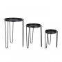 Bizzotto Madelyn Ανθοστήλες Μεταλλικές Μαύρες Σετ 3 Τμχ Ø33,5x50 Εκ.