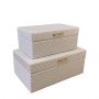 Espiel Κουτιά Mdf/Pu Μπεζ Σετ 2 Τμχ 25x25x10 Εκ. Κωδικός: NKL111