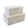 Espiel Κουτιά Mdf/Pu Λευκά Σετ 2 Τμχ 25x25x10 Εκ. Κωδικός: NKL112