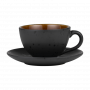 Bitz Φλυτζάνι Cappuccino Με Πιατάκι Stoneware 240 ml - Gastro Black/Amber