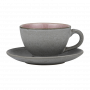 Bitz Φλυτζάνι Cappuccino Με Πιατάκι Stoneware 240 ml - Gastro Grey/Light Pink
