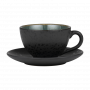 Bitz Φλυτζάνι Cappuccino Με Πιατάκι Stoneware 240 ml - Gastro Black/Green