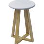 MRSHome Σκαμπώ Bamboo Λευκό/Natural 31x31x42,5 Εκ.