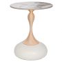 Iliadis Βοηθητικό Τραπέζι Μεταλλικό Κεραμικό Λευκό/Χρυσό Φ42x52 Εκ. 