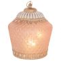 Iliadis Φανάρι Με Led Φως Γυάλινο Ροζ Φ15x19 Εκ.