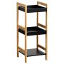 MRSHome Ραφιέρα 3 Θέσεων Bamboo/Mdf 33x33x80 Εκ. I Natural/Μαύρη