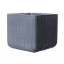 Supergreens Γλάστρα Πήλινη Τετράγωνη "Stripe" Γκρι Σκούρο XL 44x44x38 Εκ.
