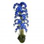 Supergreens Τεχνητό Φυτό Ορχιδέα "Phalaenopsis" Real Touch Μπλε Με Moss Βάση 180 Εκ.