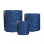 Supergreens Γλάστρα Πήλινη Κύλινδρος "Celestia" Μπλέ Terrazzo M 33x33x29 Εκ.