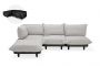 Fatboy Paletti - Γωνιακός Καναπές Με Πουφ Από Ύφασμα Olefin 280x190x90 I Mist