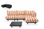 Fatboy Paletti Large - Σετ Σαλόνι Δεξιό 280x190x90 I Anthracite Τραπέζι - Stripe Orange Creme