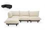 Fatboy Paletti - Γωνιακός Καναπές Με Πουφ Από Ύφασμα Olefin 280x190x90 I Sahara 