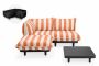 Fatboy Paletti Medium - Σετ Σαλόνι Αριστερό 190x190x90 I Anthracite Τραπέζι - Stripe Orange Creme