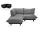 Fatboy Paletti Medium - Γωνιακός Καναπές Με Πουφ Από Ύφασμα Olefin 190x190x90 I Rock Grey 