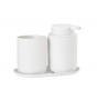 Zone Denmark Σετ Μπάνιου 3 Τμχ Stoneware/Abs 18x9,5x13,5 Εκ. - Ume White