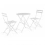 Bizzotto Wissant Σετ Τραπέζι Με 2 Καρέκλες Μεταλλικό Λευκό 60x60x71