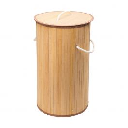 Estia Καλάθι Απλύτων Πτυσσόμενο Bamboo Στρογγυλό 57 Lt
