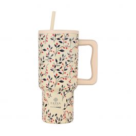 Estia Θερμός Straw Tumbler Xl Save The Aegean 900 ml Bloom Beige