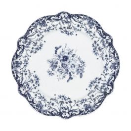 Estia Πιάτο Φαγητού Reverie Ρηχό Πορσελάνινο Λευκό/Μπλε Φ27 Εκ.
