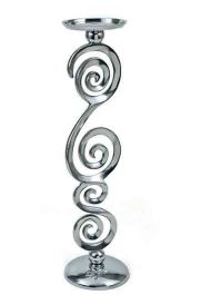 Zaros Κηροπήγιο "Spiral" Αλουμίνιου Ασημί 50 Εκ. AL846