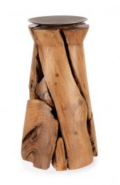 Bizzotto Arwood Κηροπήγιο Ξύλινο Teak Natural Ø21x37 Εκ.