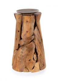 Bizzotto Arwood Κηροπήγιο Ξύλινο Teak Natural Ø19x32 Εκ.