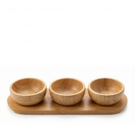 Trends Μπωλ Bamboo Φ9,5 Σετ 3 Τμχ Με Δίσκο 30x10,5x4,5 Εκ. Κωδικός: DWMA1011