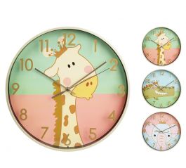 Zaros Παιδικό Ρολόι Τοίχου Με Ζωάκια Πολύχρωμο 3 Σχέδια 25 Εκ. CL374